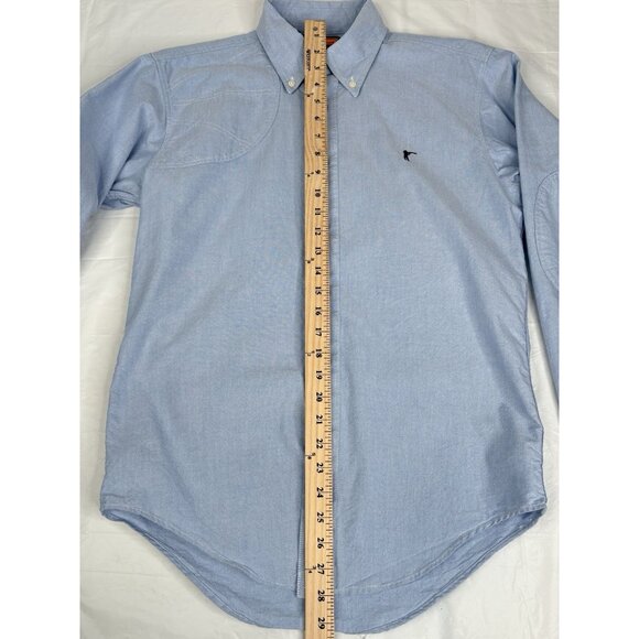 Ball and Buck Hunters Shirt Mens S Blue Chambray Button Down Shooting Pad Hunt - Picture 11 of 15